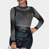 Valentina – Body Seductor de Malla Transparente con Brillos Elegantes