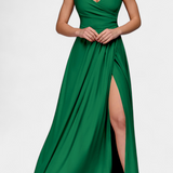 Marisol – Vestido Largo Con Drapeado Para Una Elegancia Sofisticada