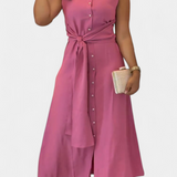 Clara – Vestido Elegante Sin Mangas Con Cinturón Que Resalta Tu Silueta