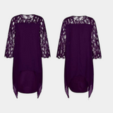 Elena – Vestido Elegante de Talla Grande con Mangas de Encaje