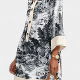 Estela – Vestido Camisero Estampado Con Estilo Único y Elegante