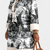 Estela – Vestido Camisero Estampado Con Estilo Único y Elegante