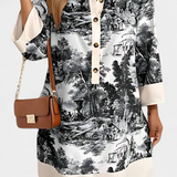 Estela – Vestido Camisero Estampado Con Estilo Único y Elegante
