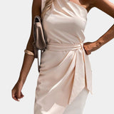Clara – Vestido Draped de Un Hombro para Brillar con Elegancia