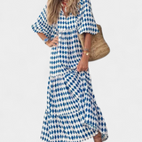 Paloma – Vestido Boho con Estampado Artístico y Estilo Único