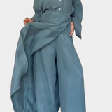 Valentina – Conjunto Casual de Camisa Suelta y Pantalón Falda para un Estilo Fresco y Cómodo