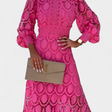 Claudia – Vestido Midi de Encaje Elegante y Romántico para Lucir Radiante