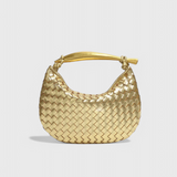 Alba – Bolso Woven con Asa Dorada para un Look Elegante y Sofisticado