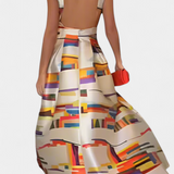 Valentina – Vestido Elegante con Estampado Artístico y Espalda Descubierta