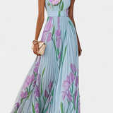 Marisol – Vestido Largo Floral Plisado para Un Estilo Elegante y Sofisticado