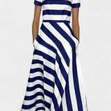 Clara – Vestido Maxi de Rayas con Estilo Fresco y Elegante
