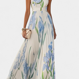 Marisol – Vestido Largo Floral Plisado para Un Estilo Elegante y Sofisticado