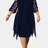 Elena – Vestido Elegante de Talla Grande con Mangas de Encaje