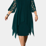 Elena – Vestido Elegante de Talla Grande con Mangas de Encaje