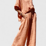 Carmen – Conjunto Casual de Verano en Algodón Lino, Fresco y Estiloso para Días Cálidos