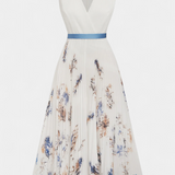 Elena – Vestido Midi Sin Mangas con Estampado Floral para un Estilo Romántico