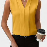 Claudia – Blusa sin Mangas con Escote en V
