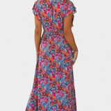 Olivia – Vestido Cruzado Largo con Estampado Floral para Momentos Radiantes