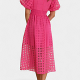 Claudia – Vestido Midi Con Manga Abullonada Y Diseño Elegante Para Brillar Con Estilo