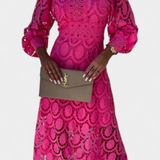Claudia – Vestido Midi de Encaje Elegante y Romántico para Lucir Radiante