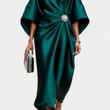 Elena – Vestido Largo de Satén con Brillo Elegante y Sofisticado