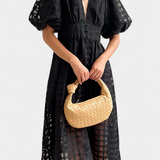 Claudia – Vestido Midi Con Manga Abullonada Y Diseño Elegante Para Brillar Con Estilo