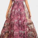 Mariana – Vestido Largo de Chifón con Estampado Floral para un Look Romántico y Fresco