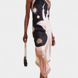 Aurora – Vestido Midi Con Estampado Abstracto Y Espalda Abierta Para Un Look Sofisticado