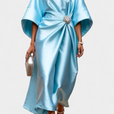 Elena – Vestido Largo de Satén con Brillo Elegante y Sofisticado