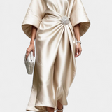 Elena – Vestido Largo de Satén con Brillo Elegante y Sofisticado