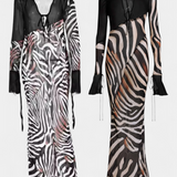 Marina – Vestido Largo Estampado Animal con Estilo Fascinante