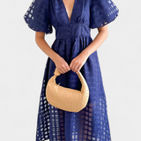 Claudia – Vestido Midi Con Manga Abullonada Y Diseño Elegante Para Brillar Con Estilo