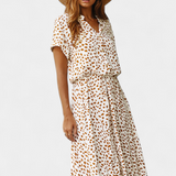 Renata – Vestido Midi de Lunares Con Estilo Juguetón y Comodidad Inigualable