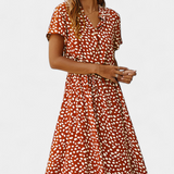 Renata – Vestido Midi de Lunares Con Estilo Juguetón y Comodidad Inigualable