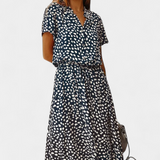 Renata – Vestido Midi de Lunares Con Estilo Juguetón y Comodidad Inigualable