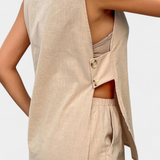 Mariana – Conjunto de Lino Sin Mangas para un Estilo Fresco y Elegante