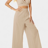 Isabel – Conjunto de Chaleco de Encaje y Pantalones Anchos, Elegancia y Comodidad en Cada Ocasión