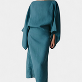 Irene – Vestido Kimono de Lino y Algodón Con Estilo Atemporal y Elegante