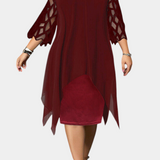 Elena – Vestido Elegante de Talla Grande con Mangas de Encaje