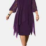 Elena – Vestido Elegante de Talla Grande con Mangas de Encaje