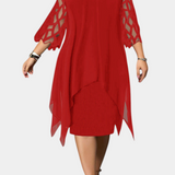 Elena – Vestido Elegante de Talla Grande con Mangas de Encaje