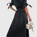 Adelina – Vestido Midi de Denim con Estilo y Elegancia Sin Esfuerzo